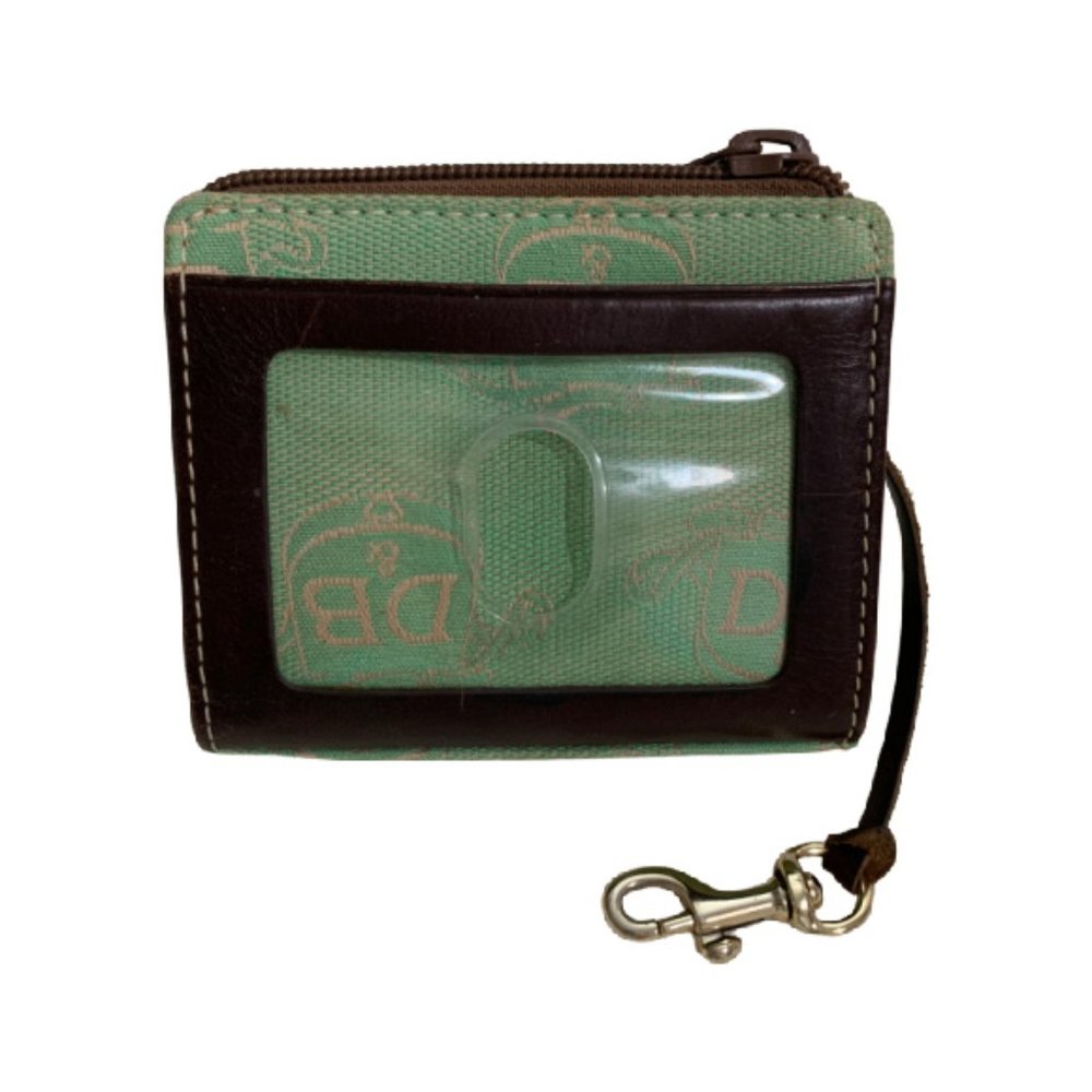 Dooney & Bourke Mint Green and Brown ID Card Wallet